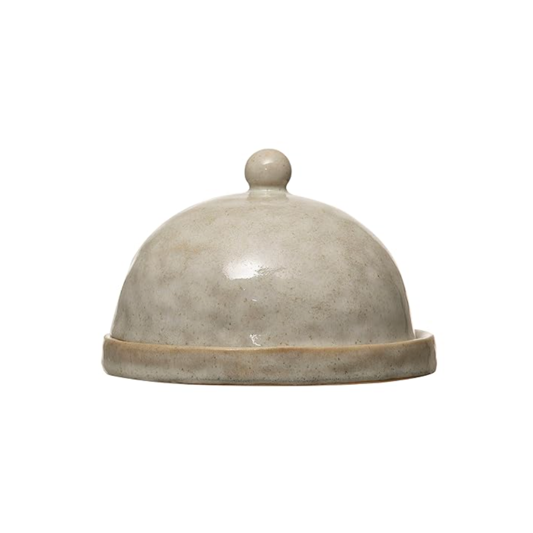 Stoneware Domed Dish with Glaze