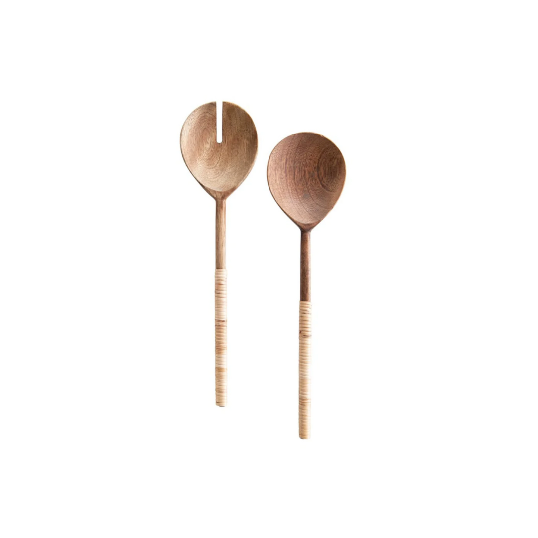 Salad Servers with Wrapped Handles, Set of 2