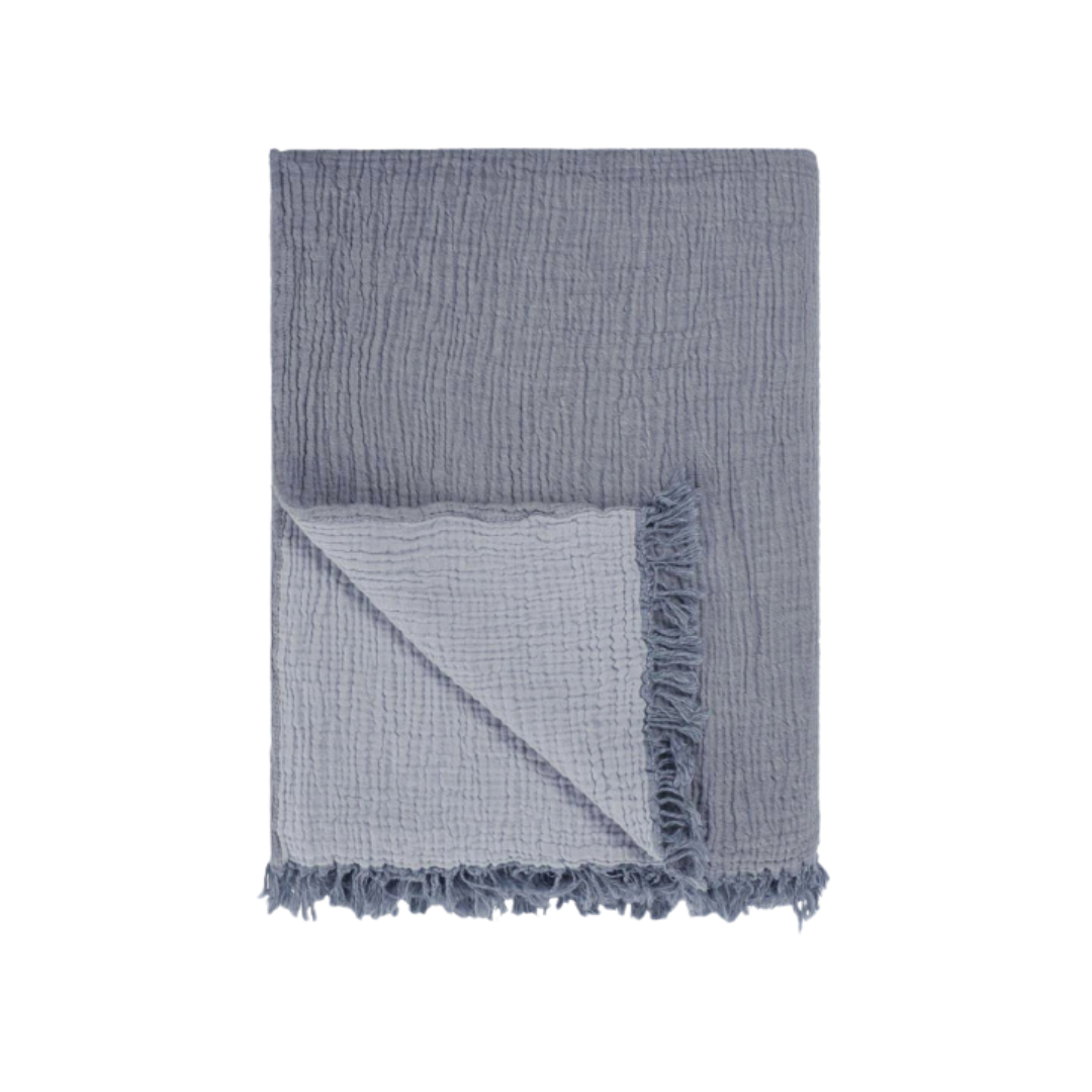 Grey Vintage Muslin Throw