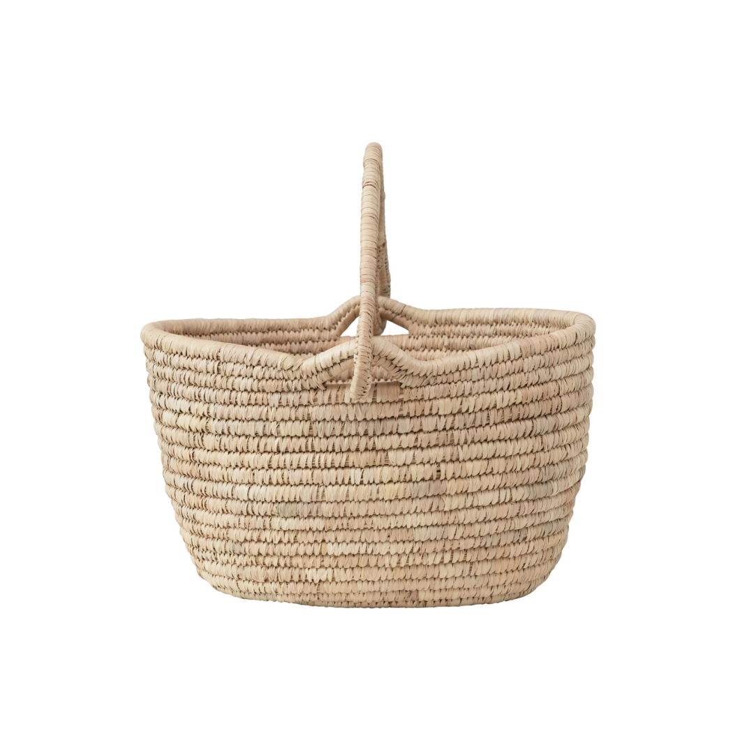 Hand-Woven Basket with Handle