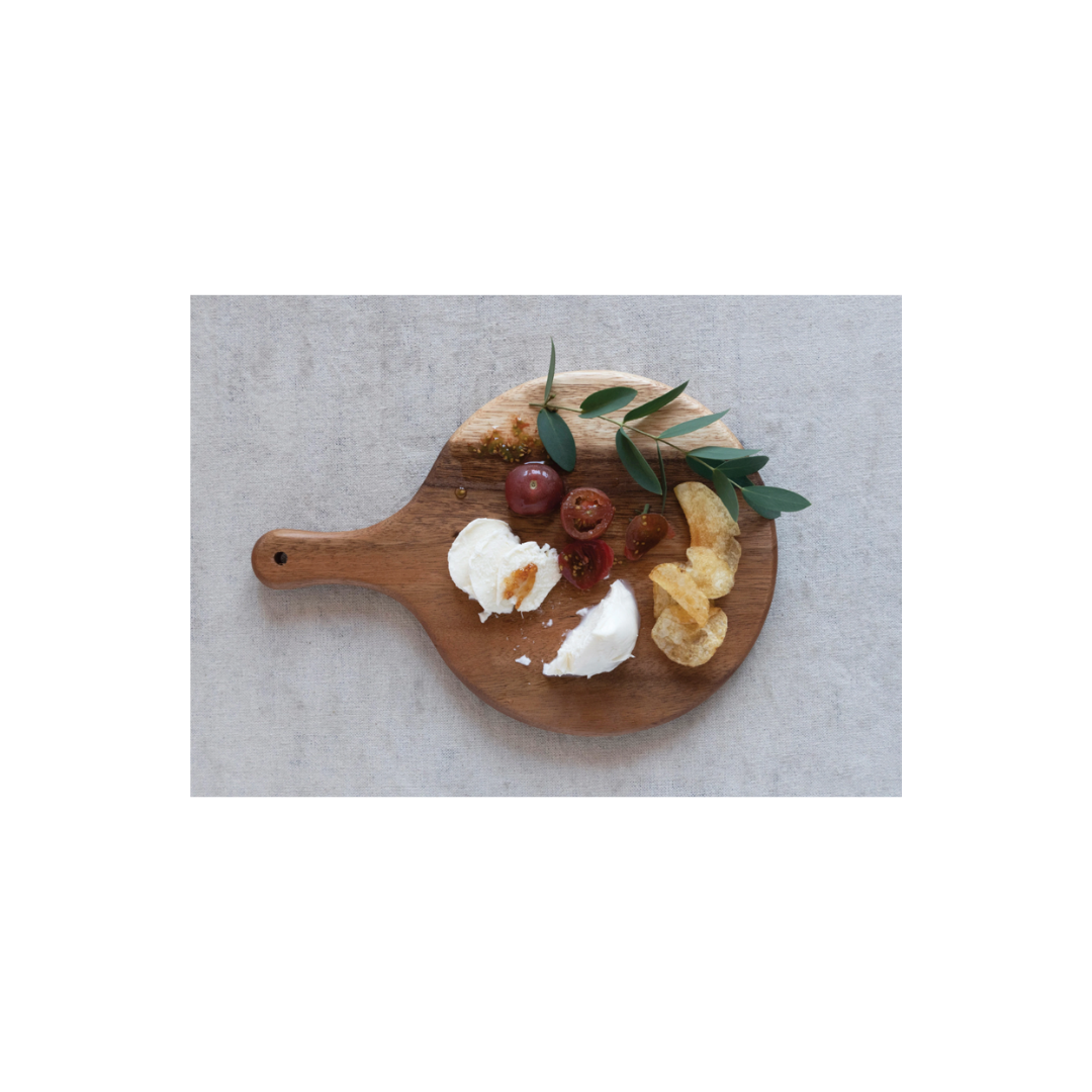 Suar Wood Cheese Cutting Board with Handle