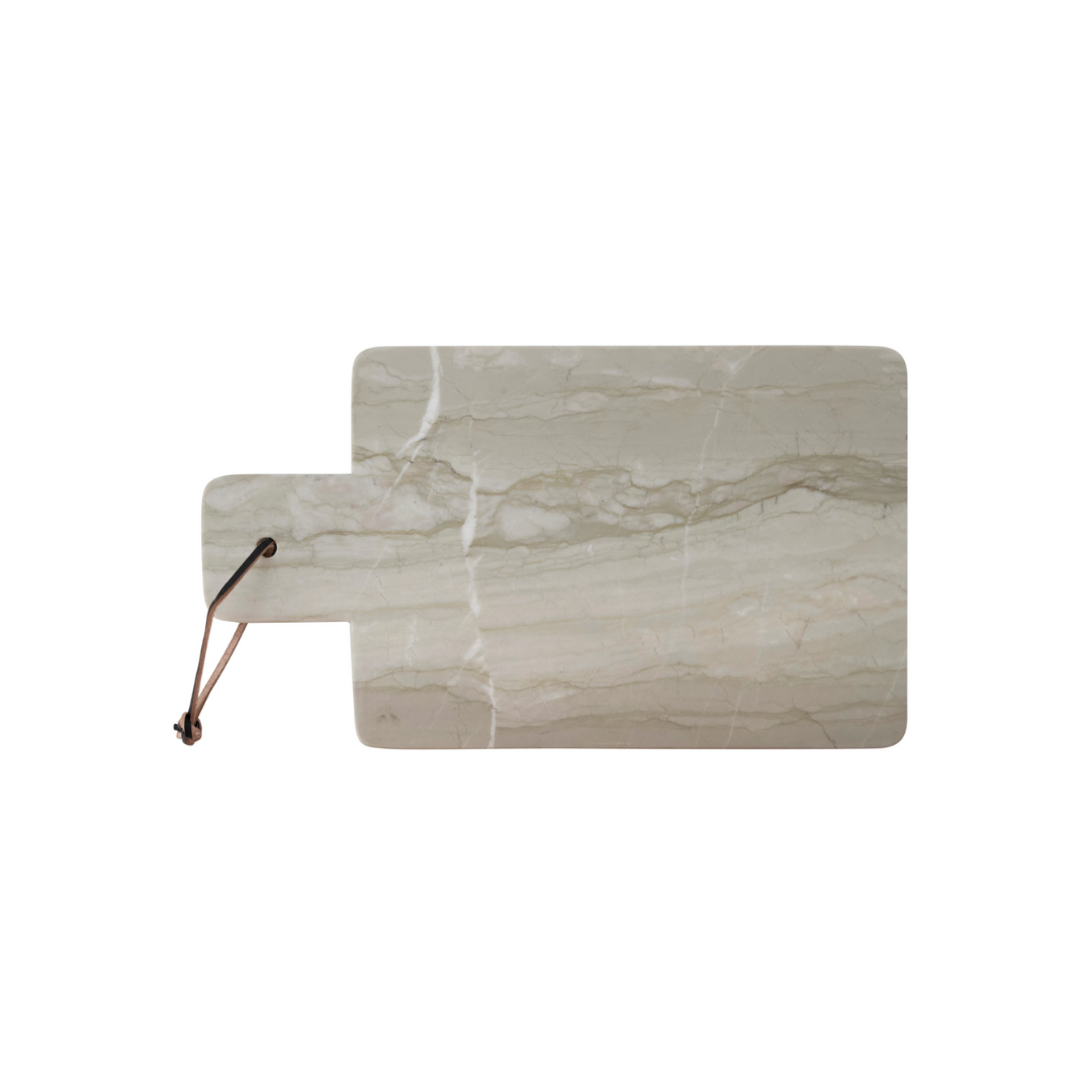 Marble Cheese & Cutting Board With Leather Tie