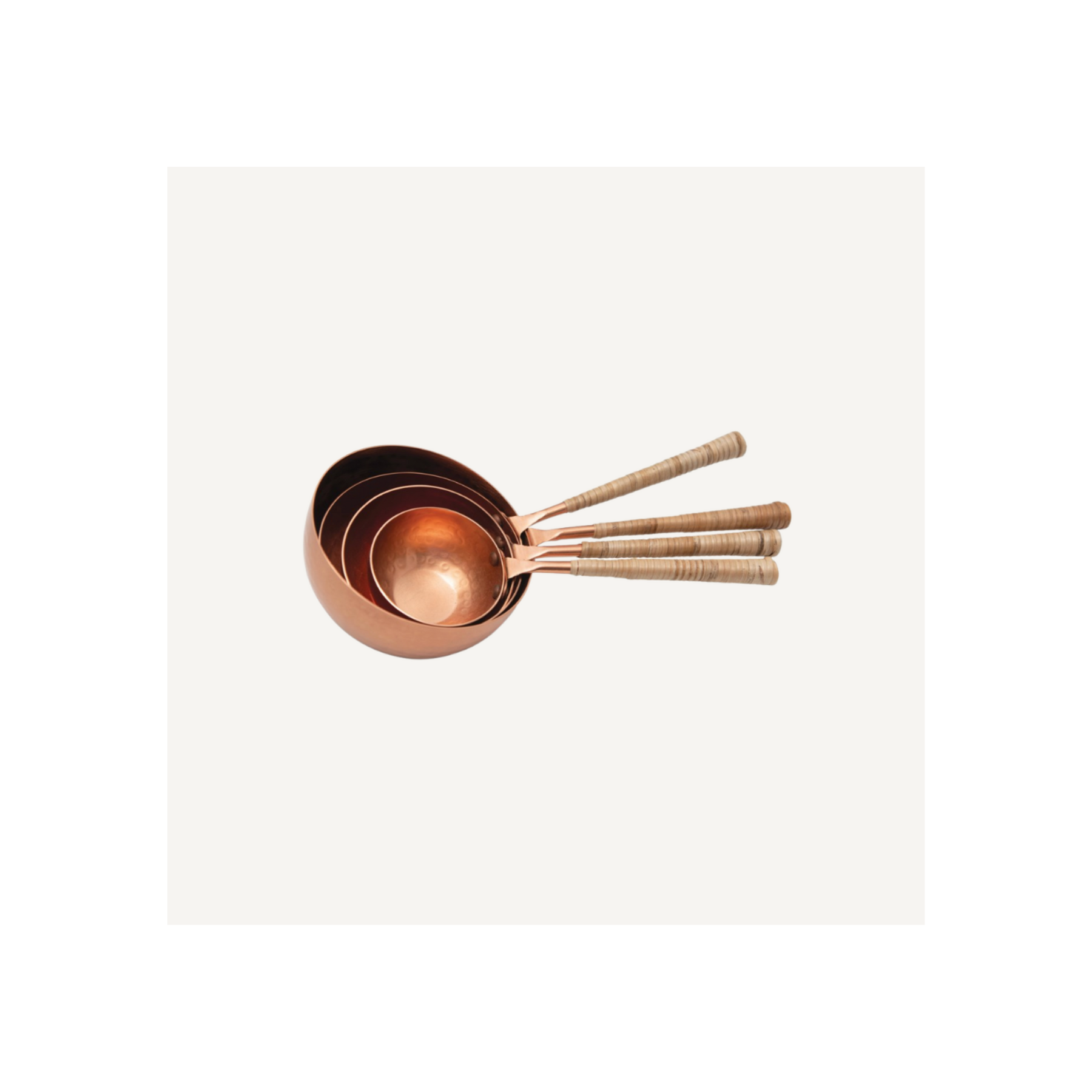 Stainless Steel Scoops with Rattan Wrapped Handle