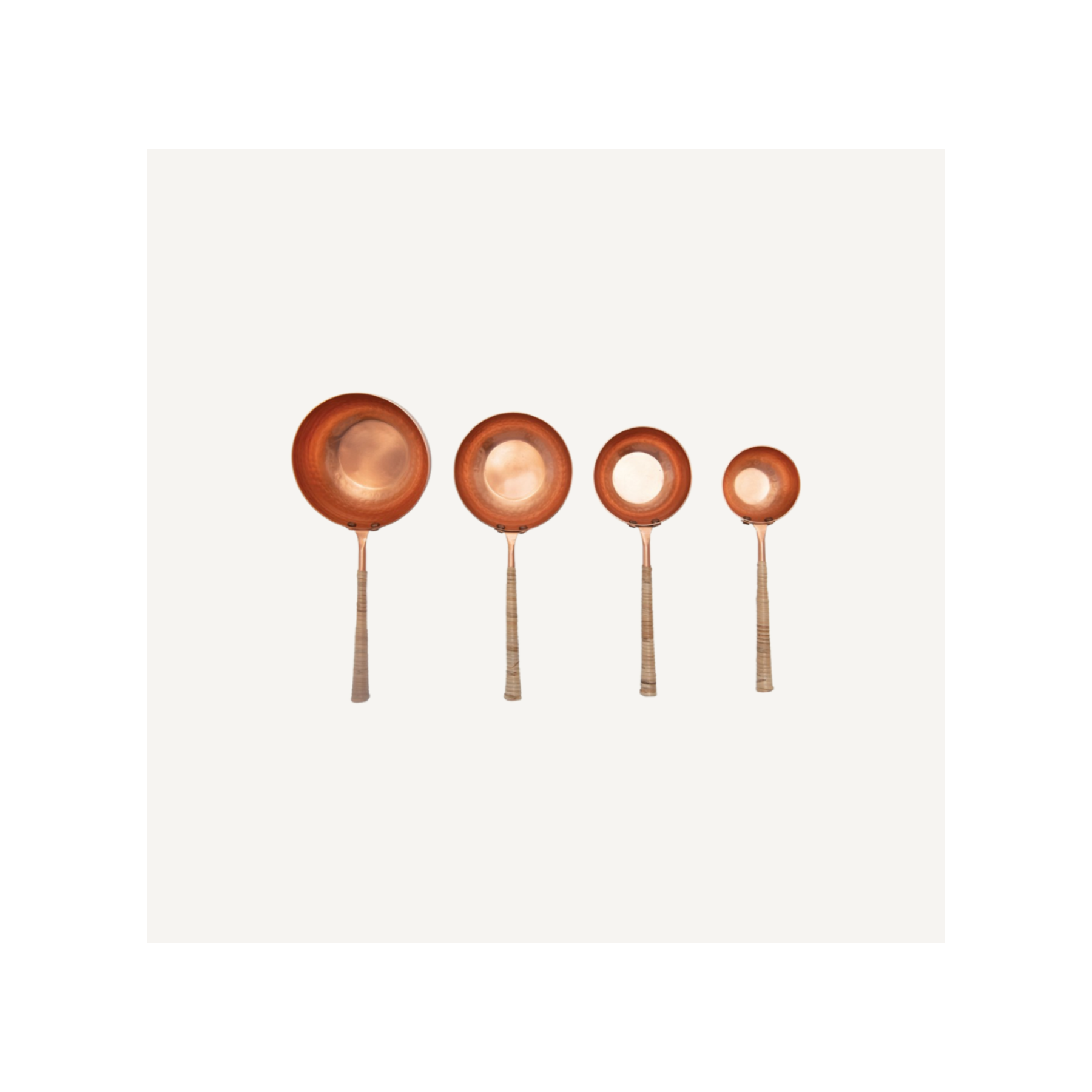 Stainless Steel Scoops with Rattan Wrapped Handle