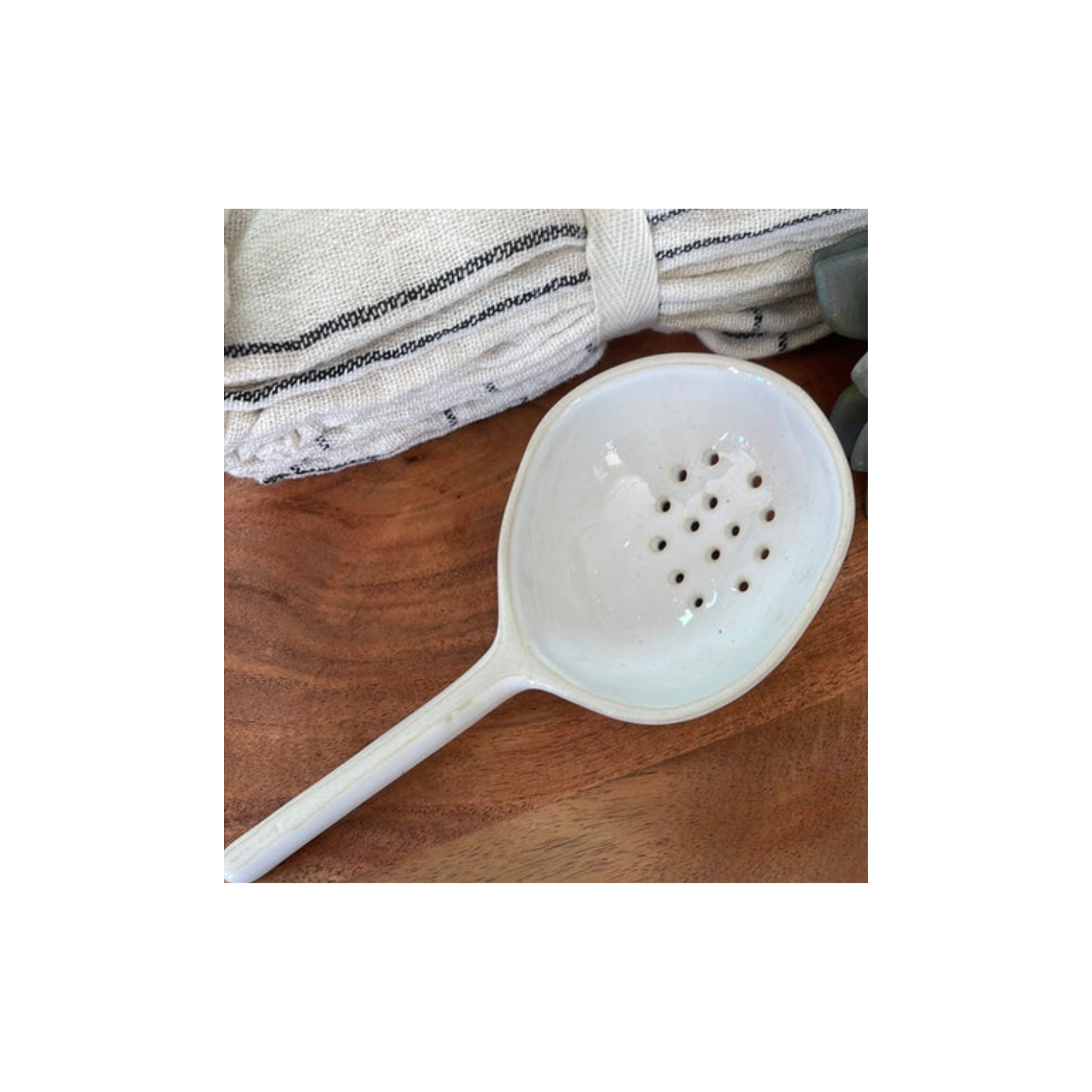 Stoneware Strainer Spoon