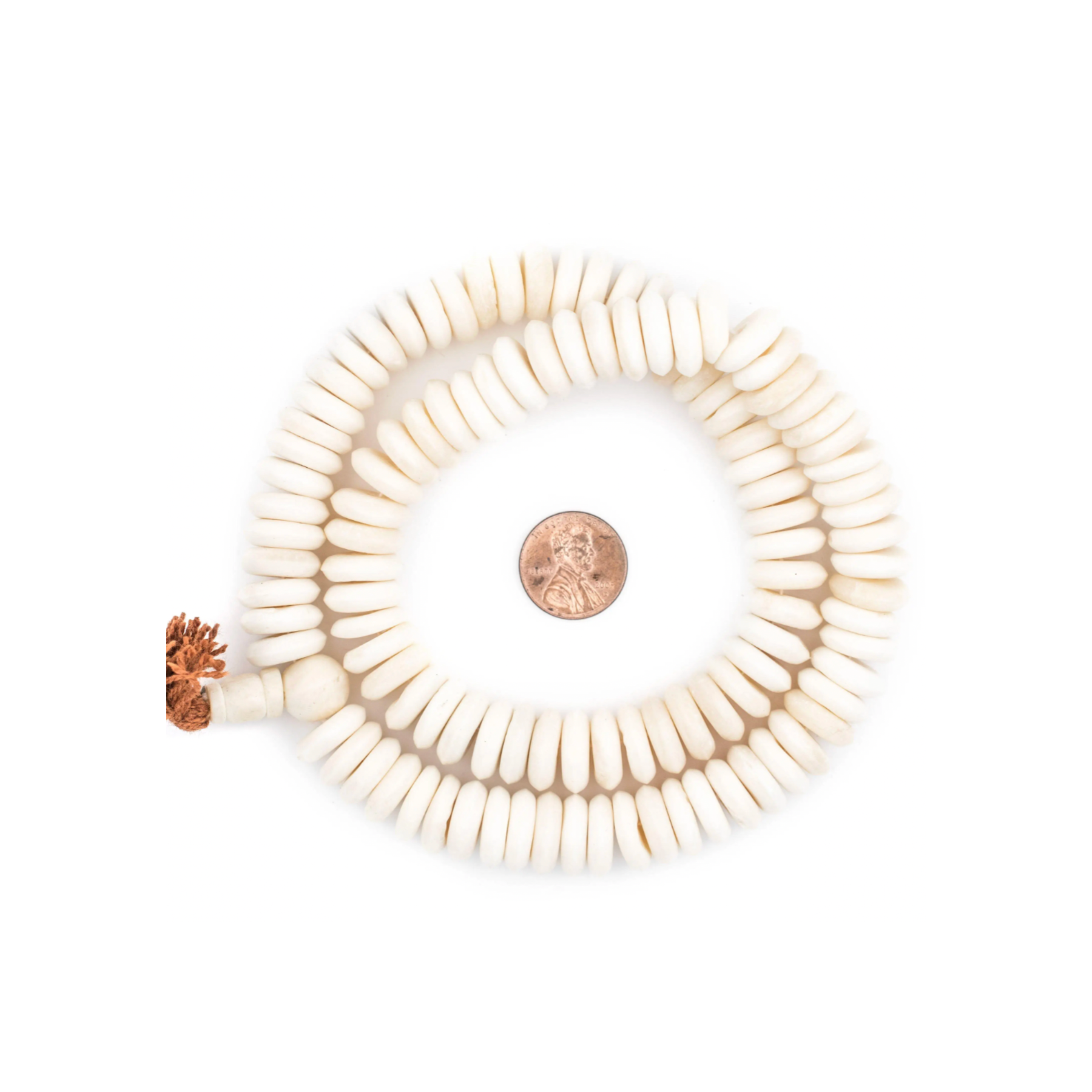 White Disk Bone Mala Beads