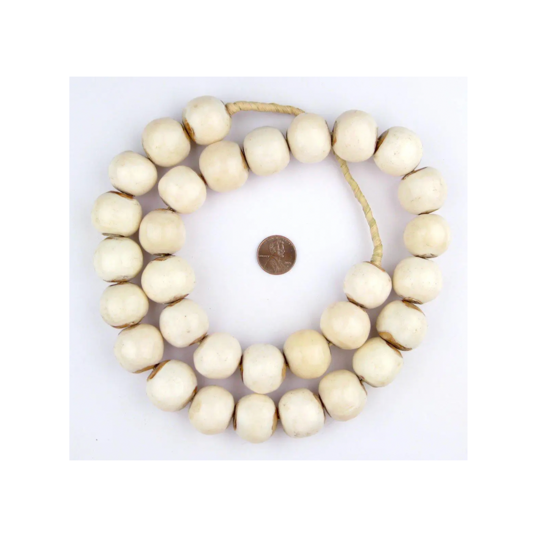 Sphere White Bone Beads