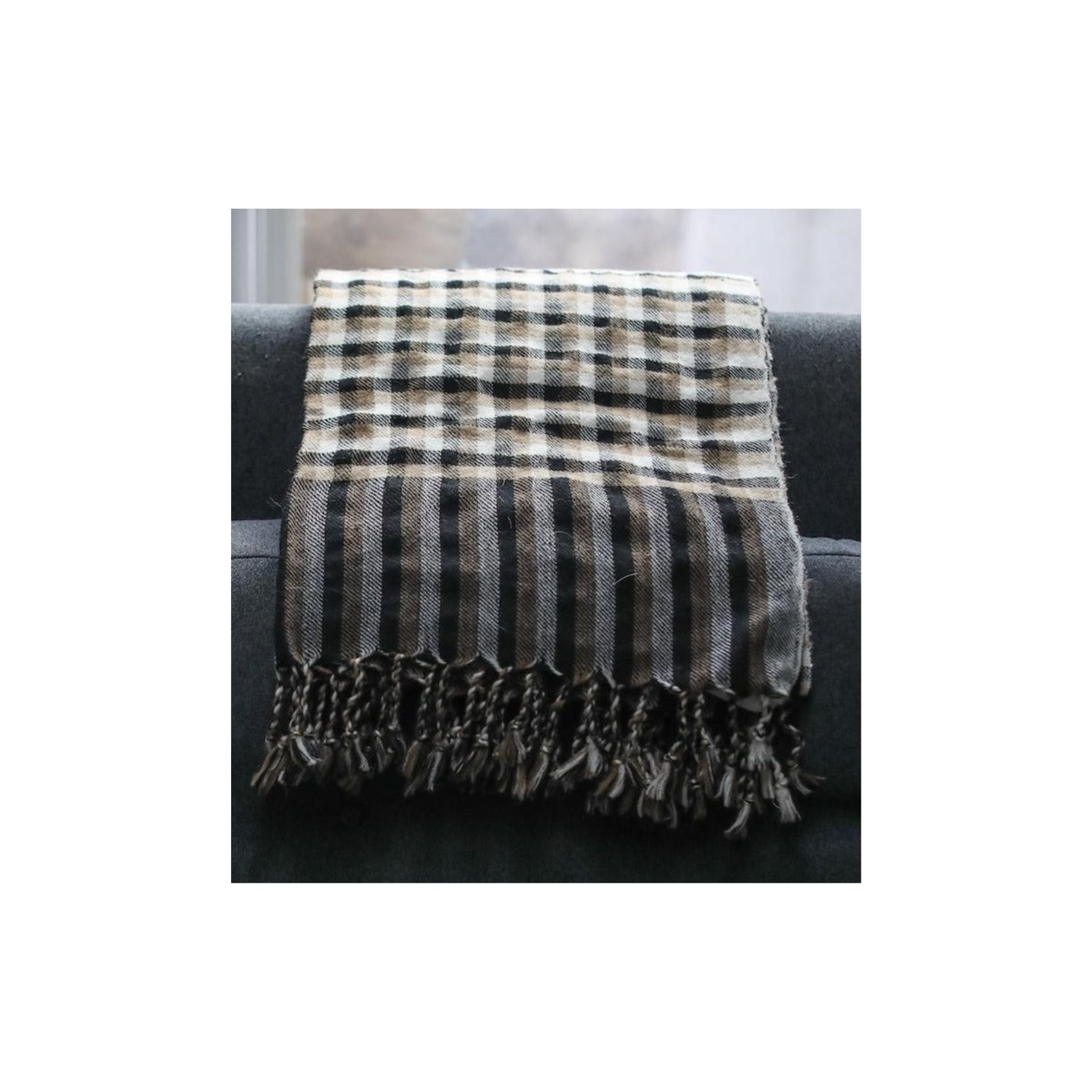 Hansa Plaid Merino Wool Throw