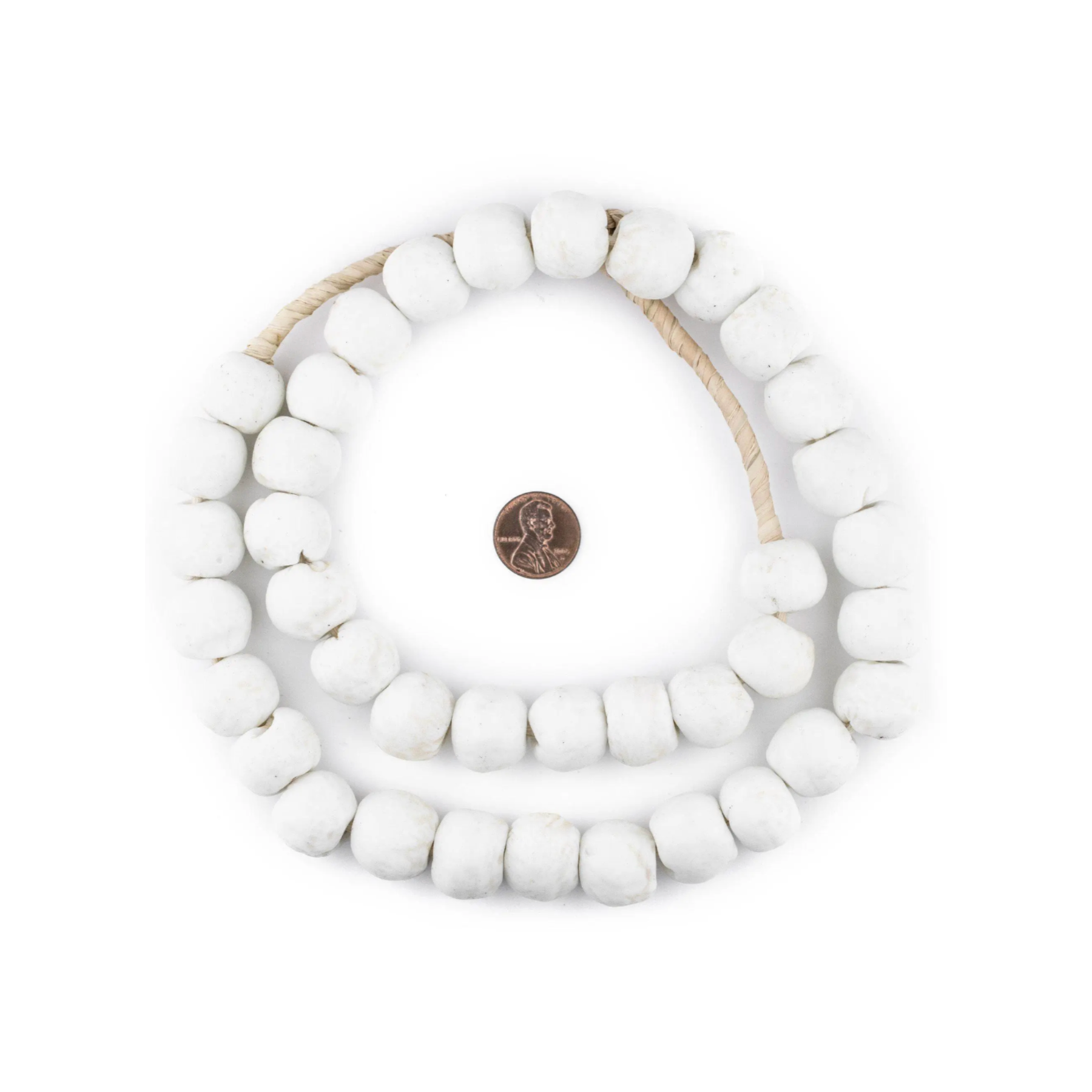 Opaque White Recycled Glass Beads