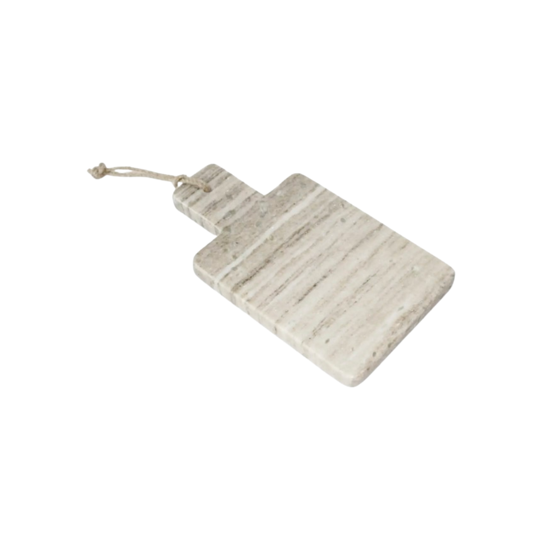 Beige Marble Cheese Board with Jute Handle