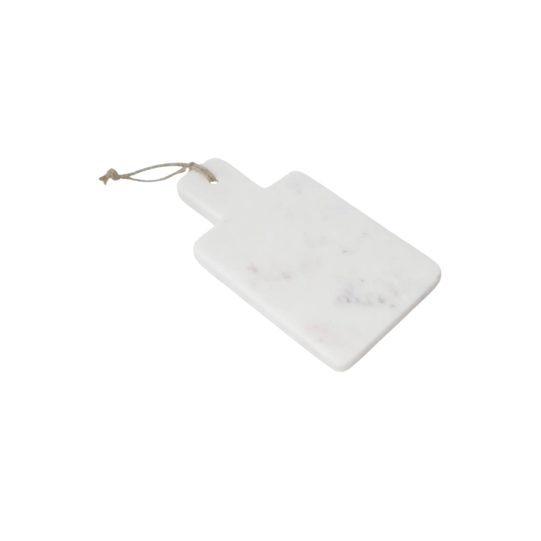 White Marble Cheese Board with Jute Handle
