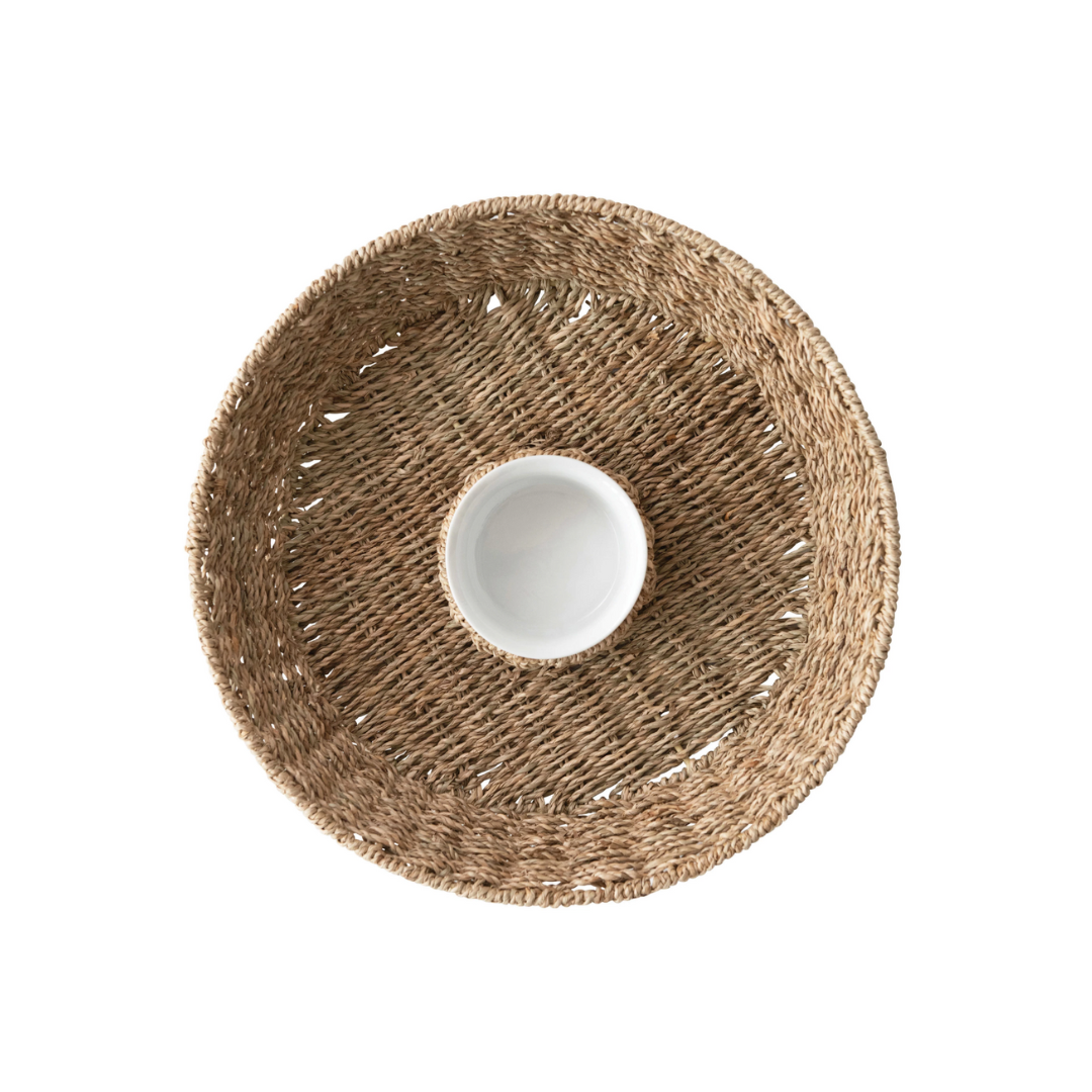Hand-Woven Seagrass Chip & Dip Basket