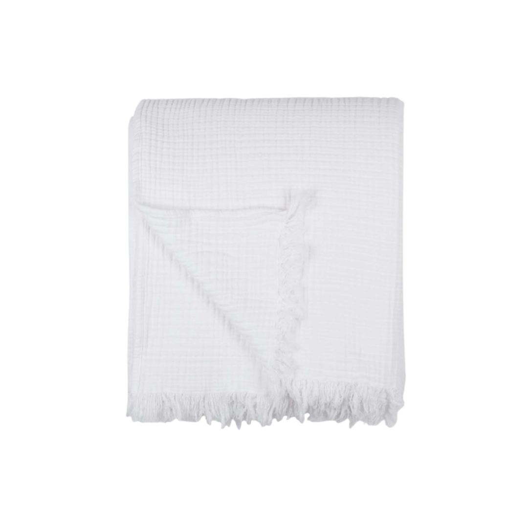 White Vintage Muslin Throw