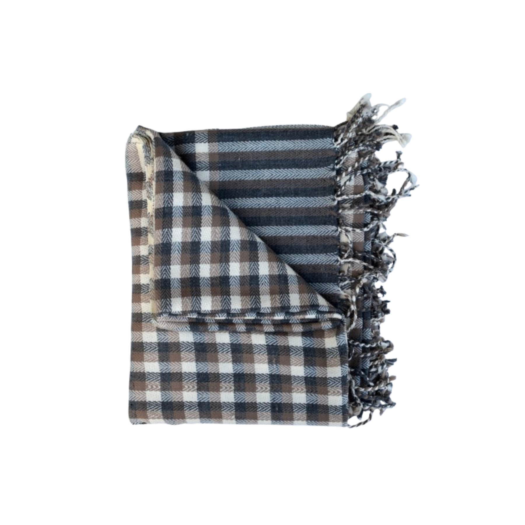 Deepika Checkered Merino Wool Throw